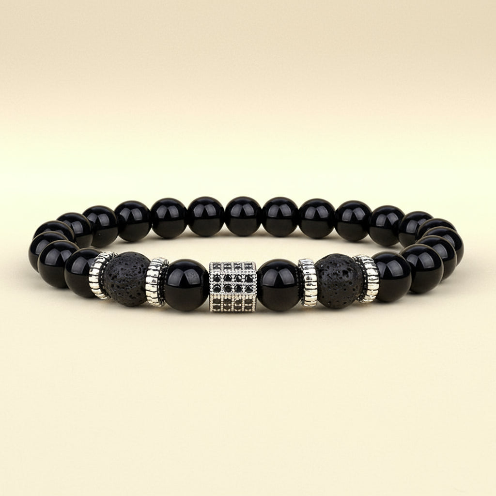 Obsidian/Stainless Charm