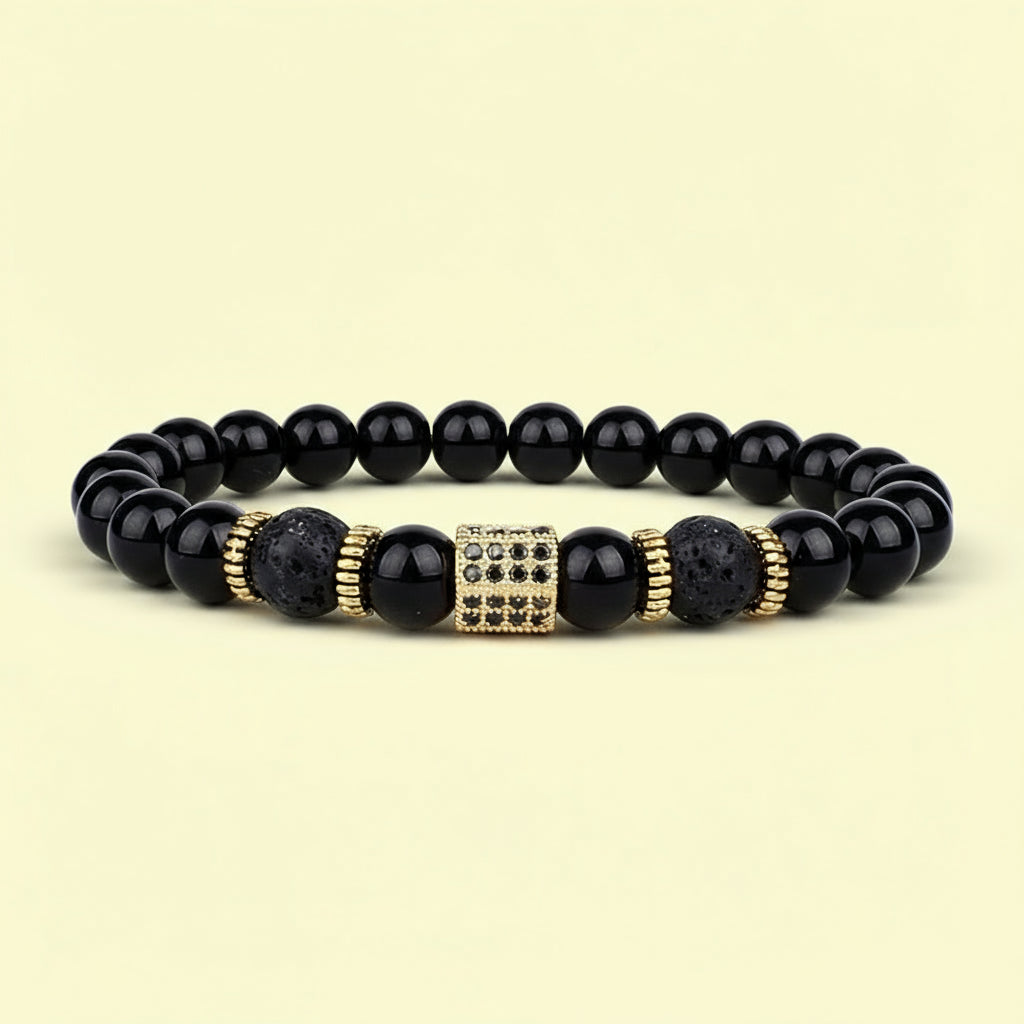 Obsidian/Stainless Charm