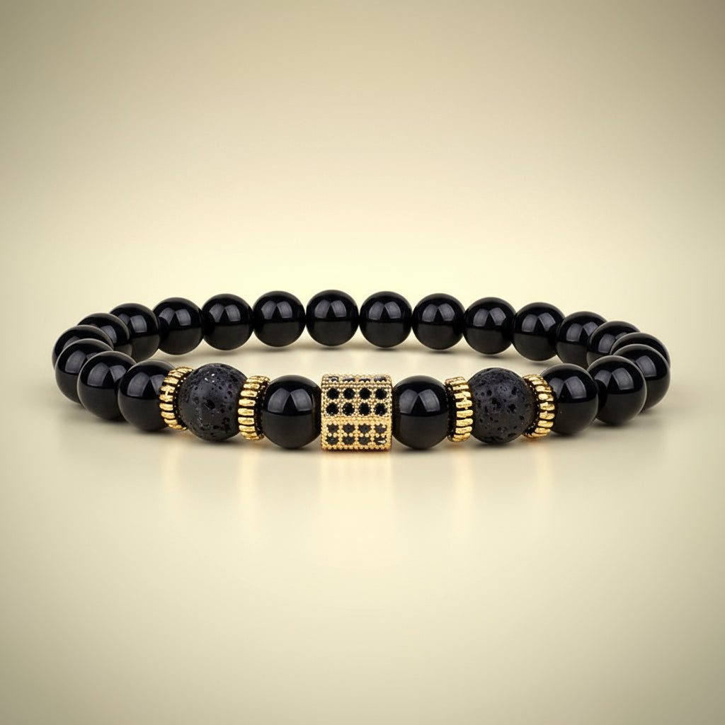 Obsidian/Stainless Charm